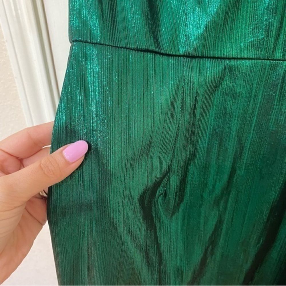 NWT Lulus Stunning Sensation Emerald Green Metallic‎ Bodycon Dress - Picture 8 of 8